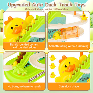 Ducks Electric Roller Coaster Chasing Race Track Toys Game Set - yellow