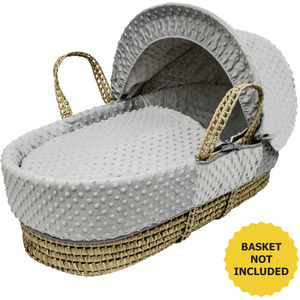 Grey Dimple Moses Basket Bedding Set by Kinder Valley