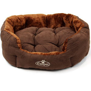 Deluxe Faux Fur Dog Bed in Chocolate Brown - Brown / L by Actiaspet