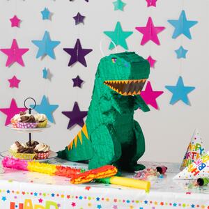Dinosaur Cardboard Pinata, Stick and Blindfold Set - Multi by Fax Potato