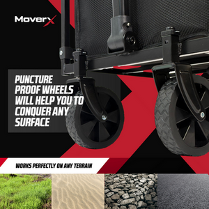 70L Folding Camping Trolley Festival Wagon - Black by MoverX