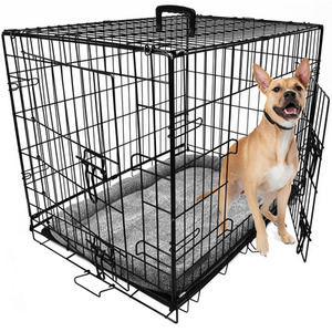 Dog Crate with Bed - Black / M by DogCratesPlus