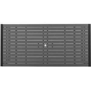 HomeScape Outdoor Dining Set with Benches - Grey Top + Black Frame by Kindred Trading LTD