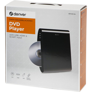 Compact DVD Player Slot Loading Wall Mountable Or Desktop - Black by Denver