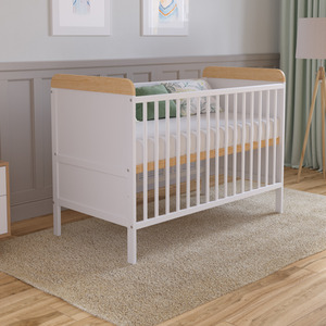 Levi Cot Bed With Mattress - White/Pine by Love For Sleep