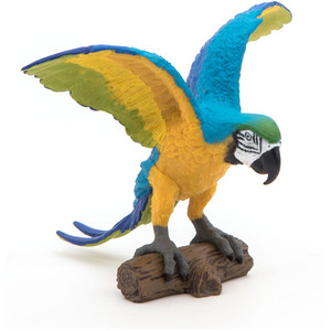 PAPO Wild Animal Kingdom Blue Ara Parrot Toy Figure - Black by PAPO