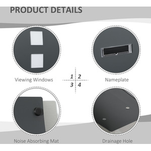 HOMCOM Wall Mounted Letter Box with 2 Keys - Anthracite Grey by HOMCOM