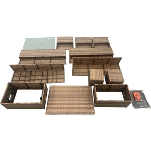 Carolina Adjustable Rattan Table Set - Dark Brown