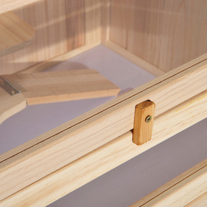 PawHut Wooden Hamster Cage 3 Tier House With Storage Shelf - Yellow by PawHut