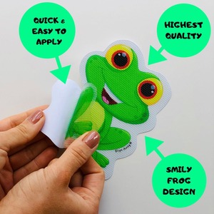 Products Anti Slip Kids Bath Stickers - Smiley Frog (5x Pack ) - Green by Slips Away