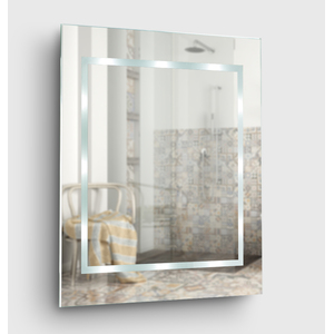 Battery Operated IP44 Rated Bathroom Mirror with Integrated LED Lights - Silver by ValueLights