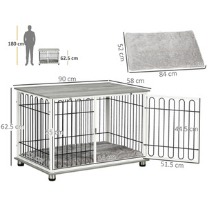 PawHut Dog Crate Furniture Side End Table with soft Washable Cushion by PawHut