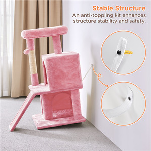 Yaheetech 91cm Cat Tree with Double Condos - Pink by Yaheetech