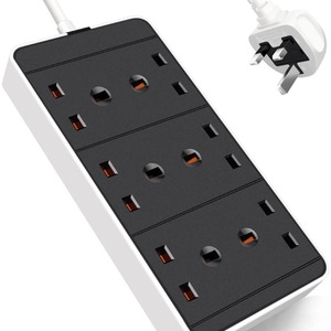 6 Way 2 Meter Extension Lead - Black by BriStar