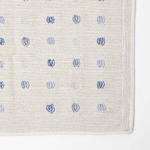 Cotton Tufted Bath Mat Polka Dot Design - White Blue by Homescapes