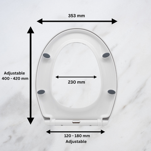 Soft Close Universal Toilet Seat - White by Marco Paul