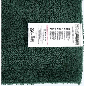 Luxury Reversible Cotton Shower Mat - Moss Green by Homescapes