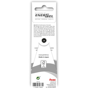 Pentel LR7 Energel Refill for Energel Pens - Black Ink - Pack of 3 - Black by Pentel