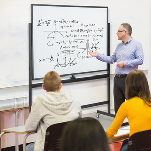 Mobile Whiteboard with Grid Patter Board - Black by Costway