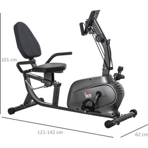 HOMCOM Exercise Training Workout Bike - Black, Grey by HOMCOM