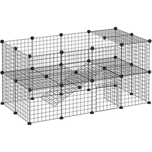 Metal Wire Pet Playpen - Black by PawHut
