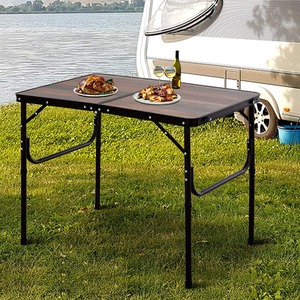 Outsunny 3ft Folding Camping Table - Brown by Outsunny