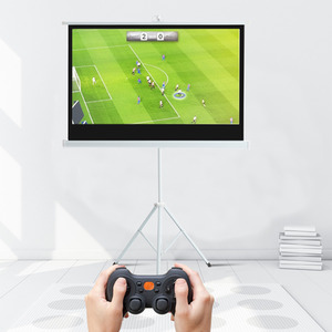 Portable Projector Screen with Metal Tripod Stand - White / 72 Inches by Livingandhome