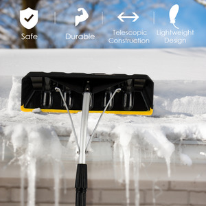 Telescoping Snow Roof Rake - Black by Costway