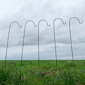 5 Shepherds Crook Black Metal Garden Border Hook (1m) - Black by Selections