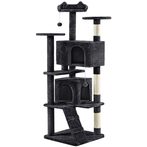 Multilevel Cat Tree with Scratching Posts - Black / 178cm by Yaheetech