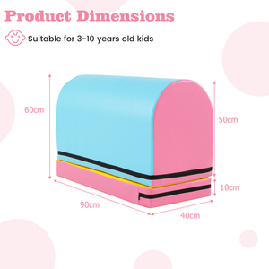 Mailbox Tumbling Mat Gymnastics Vaulting Box - Blue & Pink by Costway