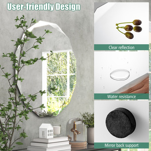 Wall Mount Bathroom Vanity Mirror - Silver by Costway