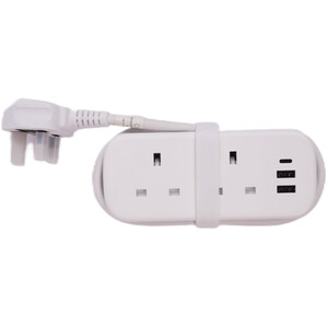 Travel Extension Lead - White