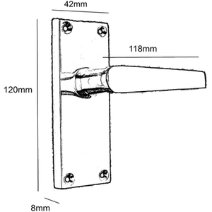 Door Handles Victorian Straight Lever Internal Latch - Brass - Brass by Betley Butterfly
