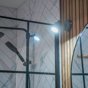 Benton IP44 Bathroom Spotlight Adjustable Wall Light and Warm LED Bulb - Grey by ValueLights