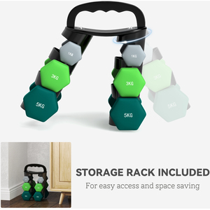 SPORTNOW Dumbbells Set with Carry Rack by SPORTNOW