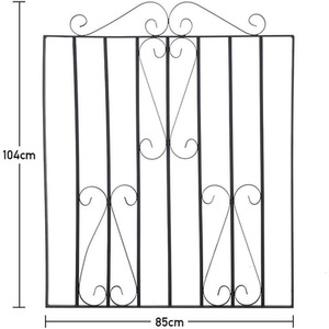 Outdoor 3FT Wrought Iron Garden Gate - Black by Livingandhome