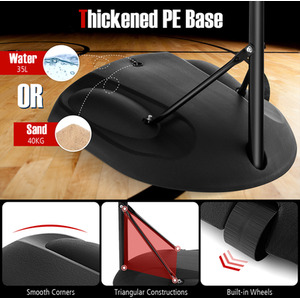 Basketball Hoop Basketball Goal System - Black by Costway