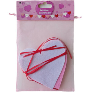 Felt Heart Banner - Pink by Art Studio