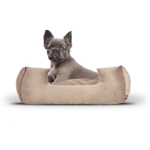 Small Mink Plush Velvet Dog Bed - Mink Brown by FABRICNCO