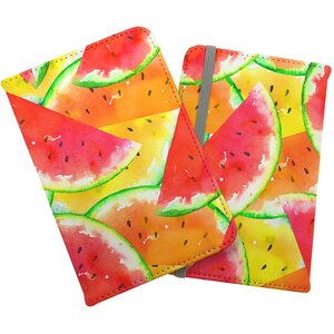 Melon Print Passport Cover - Red by Warren Reed - Designer