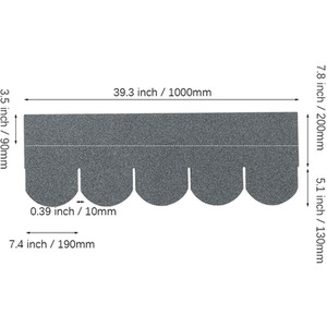 Livingandhome 18Pcs Fish Scale Asphalt Roofing Shingles - Grey by Livingandhome