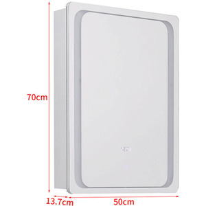 Wall-Mounted LED Bathroom Mirror Cabinet - Silver by Livingandhome