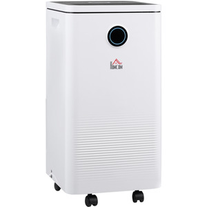 HOMCOM Portable Dehumidifier with WiFi Smart App Control for Home Laundry - White, Black by HOMCOM