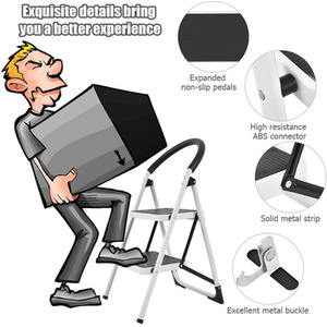 2-Step Household Ladder - Black by Costway