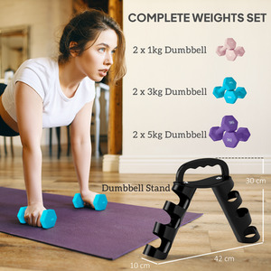 SPORTNOW Dumbbells Set with Carry Rack by SPORTNOW
