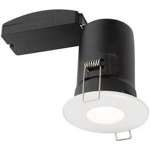 Shieldplus Fire Rated Bathroom Recessed Light Matt White, Glass IP65, GU10 - Glass