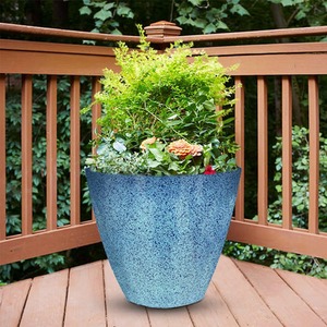 Set of 2 Glazed Effect Savannah Planters - Ocean Blue