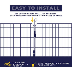 8 Panel Dog Playpen with Door - Black / M by DogCratesPlus