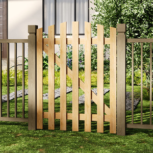 Solid Wood Garden Gate with Z-Shaped Structure by Livingandhome